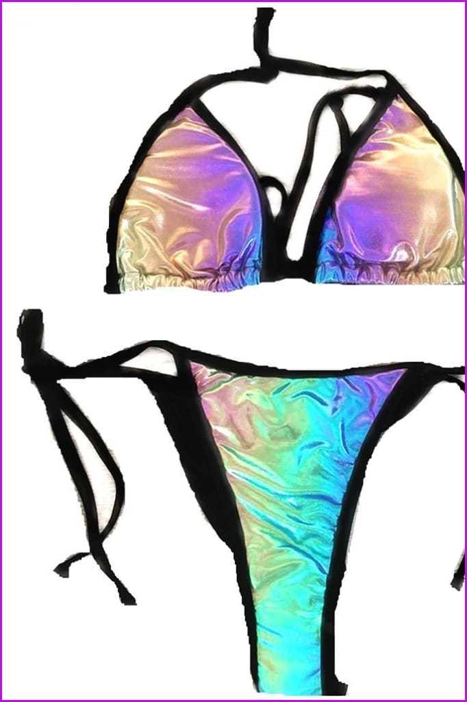 Summer Gradient Hologram Bikini F961 - Furdela