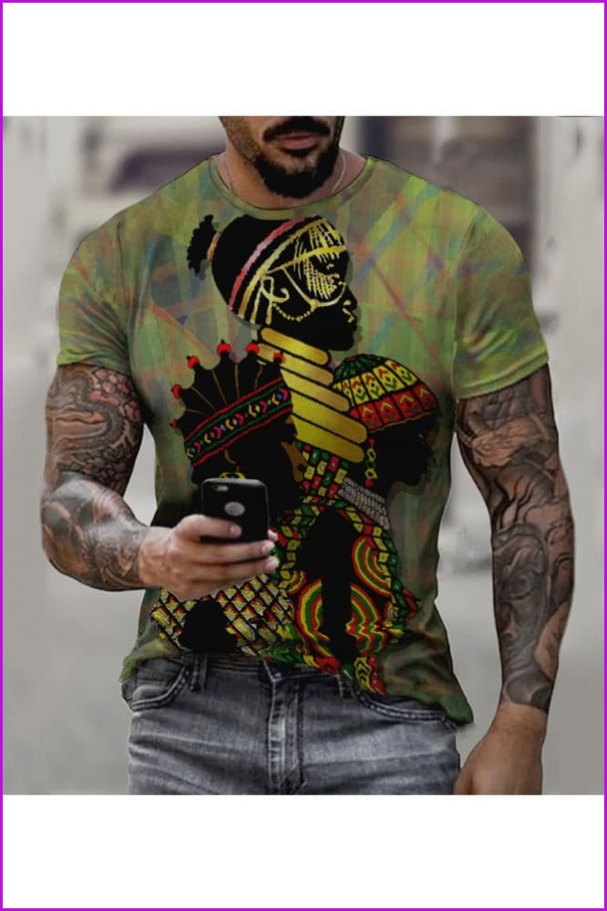 Summer Printed Short Sleeve T-Shirt For Men - Furdela Wholesale