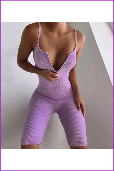 Summer Sports Sleeveless Slim Fitted Romper - Furdela