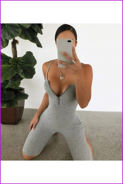 Summer Sports Sleeveless Slim Fitted Romper - Furdela