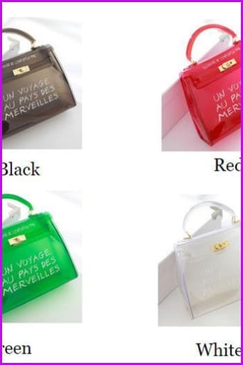 Transparent Jelly Letter Printing Handbag Shoulder Bag F062 - Furdela