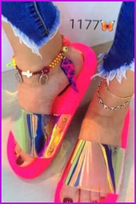 Transparent Solid Color Beach Slippers F076 - Furdela