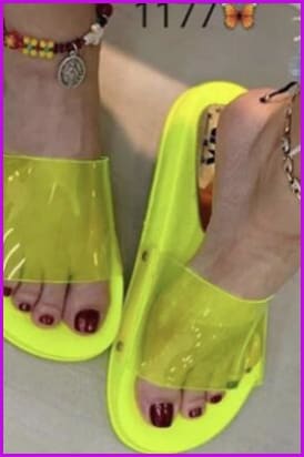 Transparent Solid Color Beach Slippers F076 - Furdela