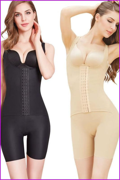 U Neck Solid Daily Waist Trainer Bodysuit F798 - Furdela