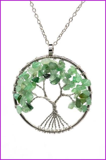 Vintage Irregular Natural Stone Crystal Pendant Necklace DC328 - Furdela