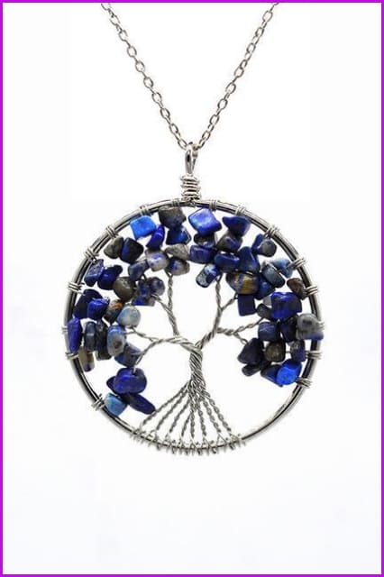 Vintage Irregular Natural Stone Crystal Pendant Necklace DC328 - Furdela