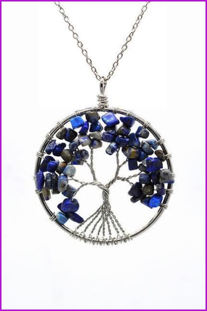 Vintage Irregular Natural Stone Crystal Pendant Necklace DC328 - Furdela