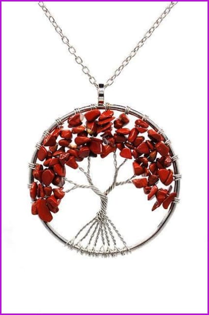 Vintage Irregular Natural Stone Crystal Pendant Necklace DC328 - Furdela