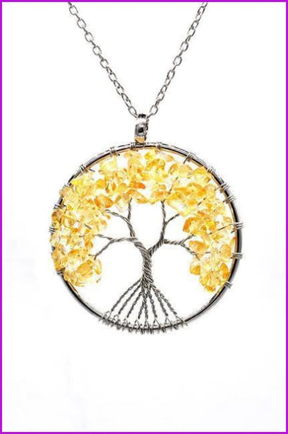 Vintage Irregular Natural Stone Crystal Pendant Necklace DC328 - Furdela