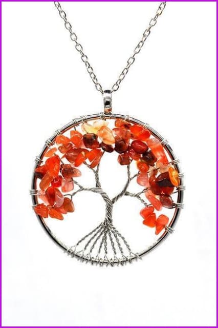 Vintage Irregular Natural Stone Crystal Pendant Necklace DC328 - Furdela
