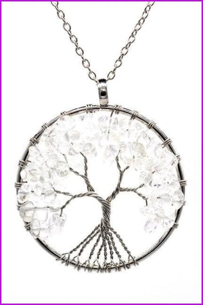Vintage Irregular Natural Stone Crystal Pendant Necklace DC328 - Furdela