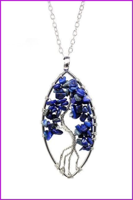 Vintage Irregular Natural Stone Crystal Pendant Necklace DC328 - Furdela
