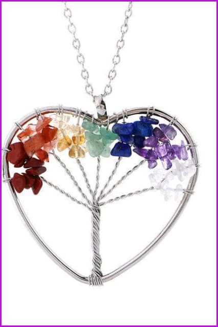 Vintage Irregular Natural Stone Crystal Pendant Necklace DC328 - Furdela