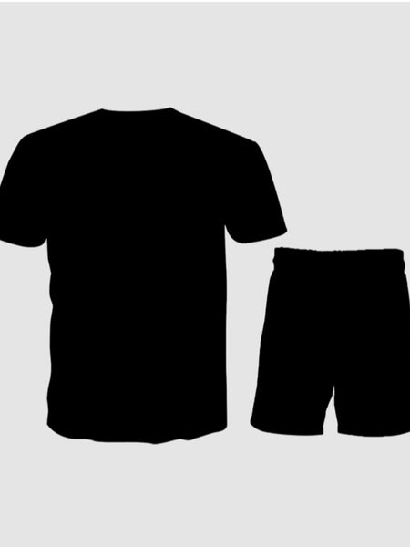 Men Landscape Moon Print Shorts Set AR7034