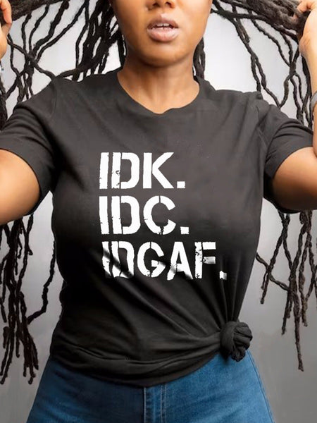 Round Neck Letter Print T-shirt AR503