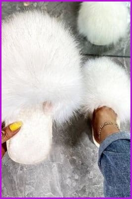 Warm Faux Fur Ladies Cross Soft Plush Furry House Slippers F1646 - Furdela