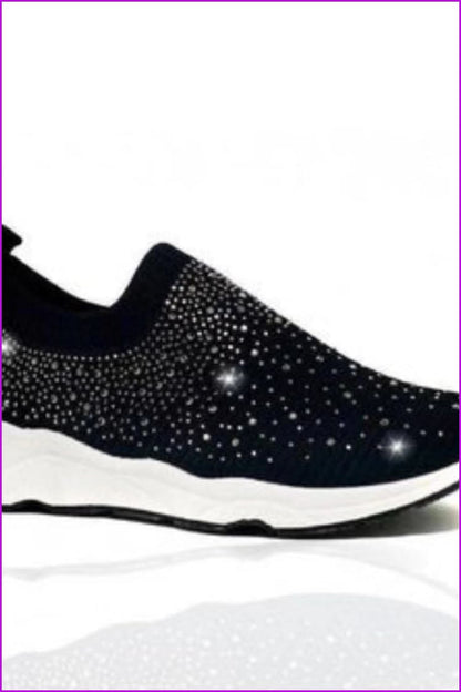 White/Black/Pink Bling Diamond Shoes F161 - Furdela