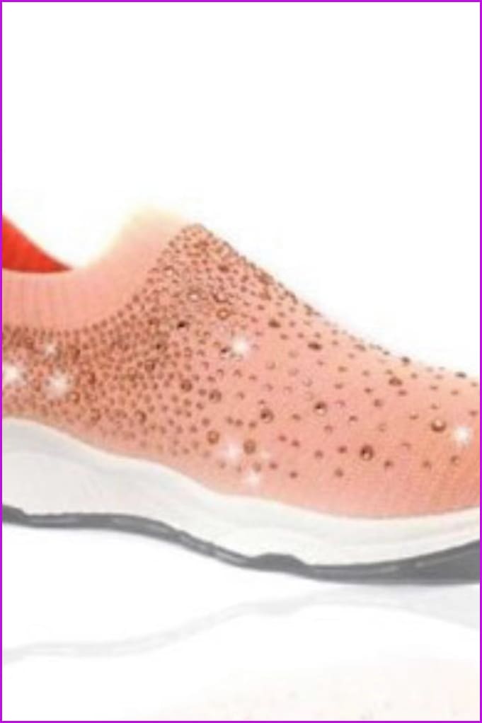 White/Black/Pink Bling Diamond Shoes F161 - Furdela