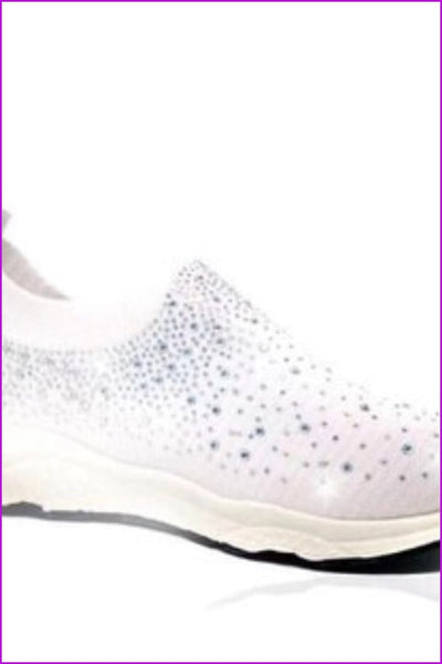 White/Black/Pink Bling Diamond Shoes F161 - Furdela