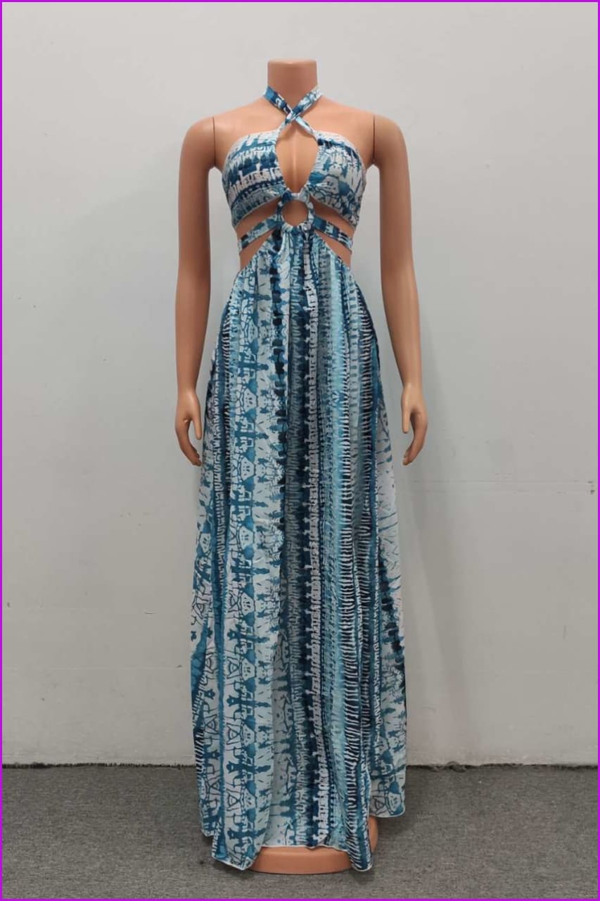 Wholesale 2 Colors Backless Beach Dress F2434 - Furdela Wholesale