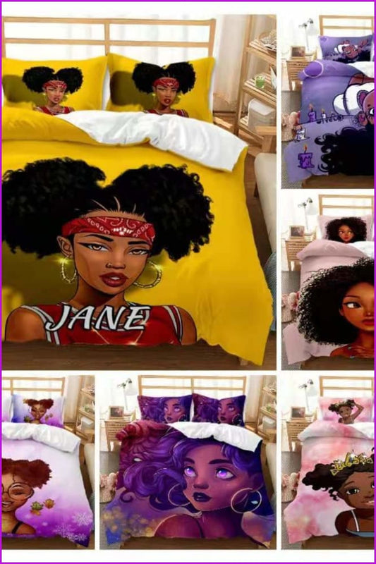 African Girl Bedding Set F2580 - Furdela