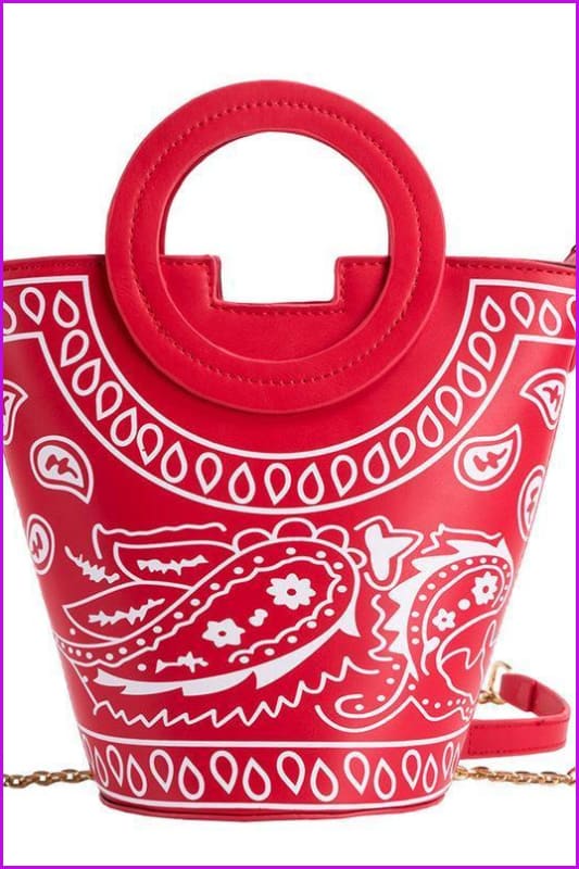 Bandana Print Handbag F2437 - Furdela