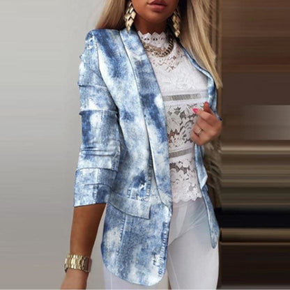 Colorful Printed Cardigan Lady Blazers - Furdela