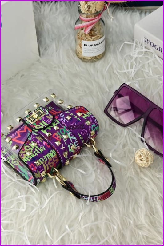 Graffiti Handbag And Sunglasses Set F3107 - Furdela