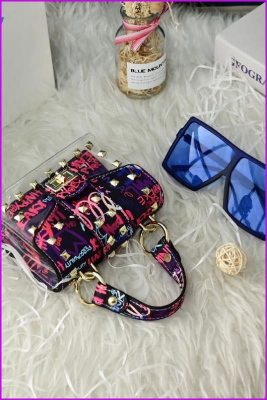 Graffiti Handbag And Sunglasses Set F3107 - Furdela