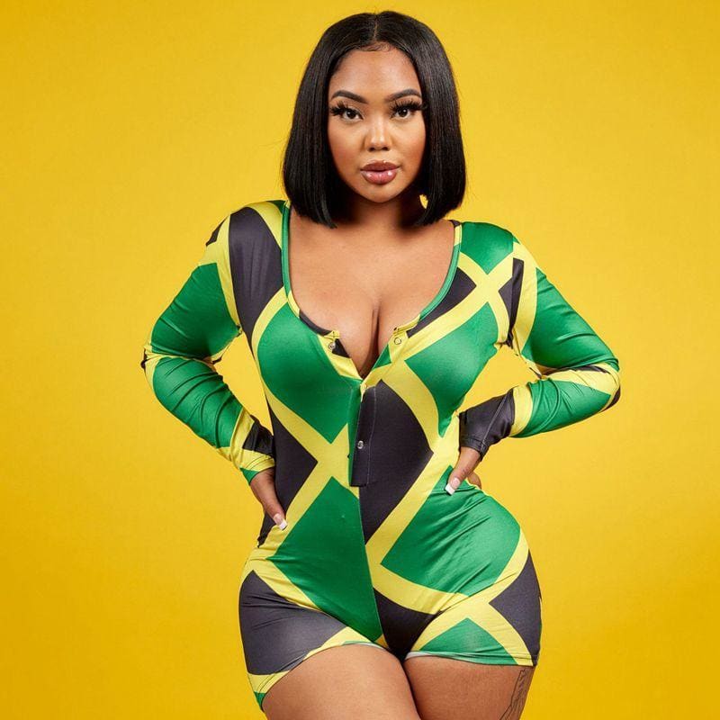 Jamaica Flag Print Onesies - Furdela