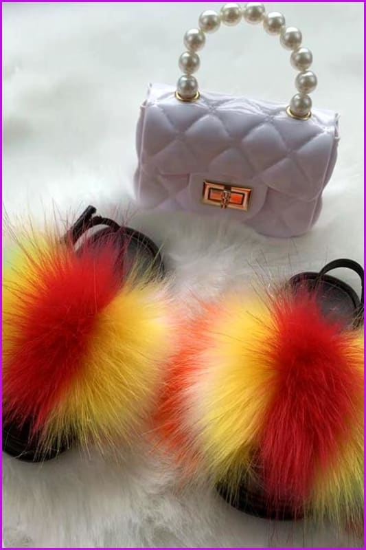 New Colorful Kids Sandal And Bag Set F2339 - Furdela