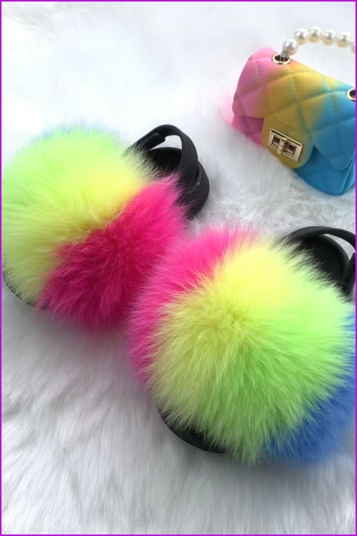 New Colorful Kids Sandal And Bag Set F2339 - Furdela