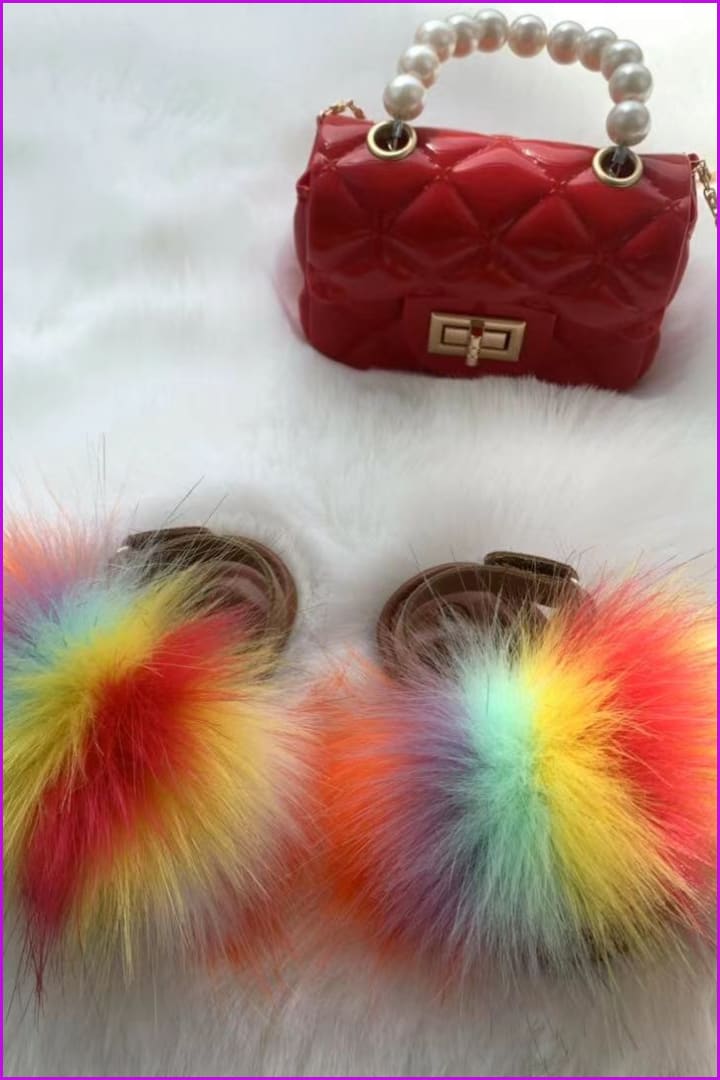 New Colorful Kids Sandal And Bag Set F2339 - Furdela