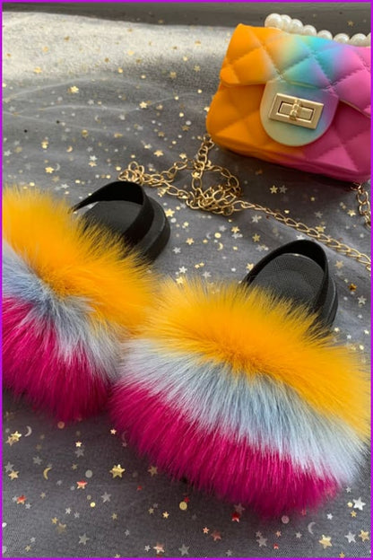 New Colorful Kids Sandal And Bag Set F2339 - Furdela