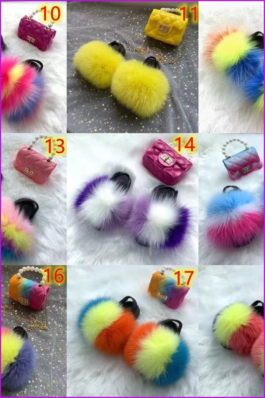 New Colorful Kids Sandal And Bag Set F2339 - Furdela