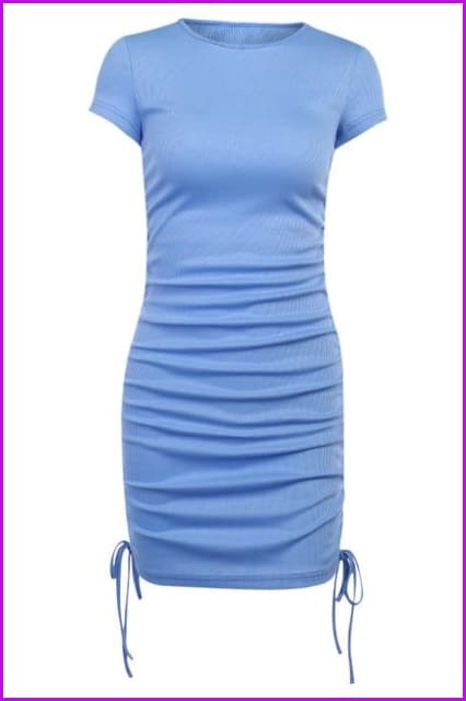 Solid Bodycon Stretch Mini Dress F3161 - Furdela