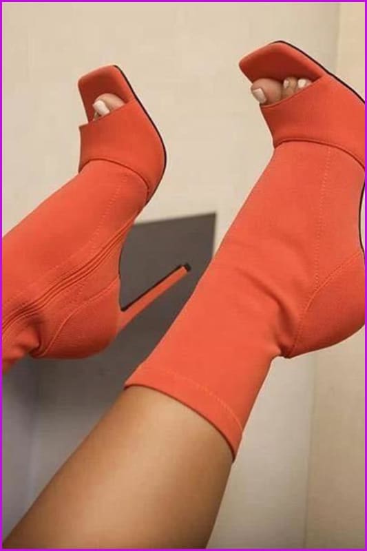 Super High Heels Women's Square Toe Boots - Furdela
