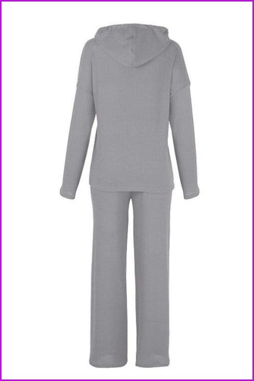 Women Knitted Sweatshirt and Pants 2 Piece Set F2568 - Furdela