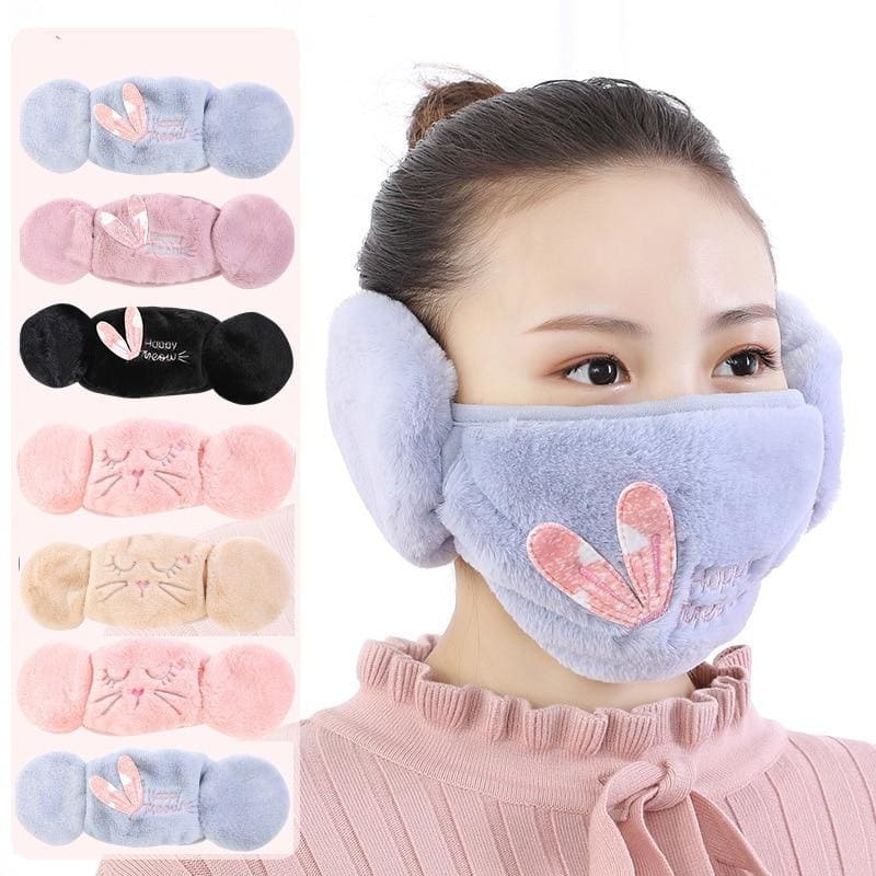 Winter Fur Earmuffs Mask for Face - Furdela Wholesale