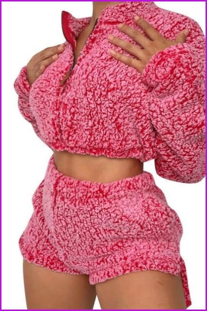 Winter Soft Fluffy Tracksuits Women Two Pieces Set F1567 - Furdela