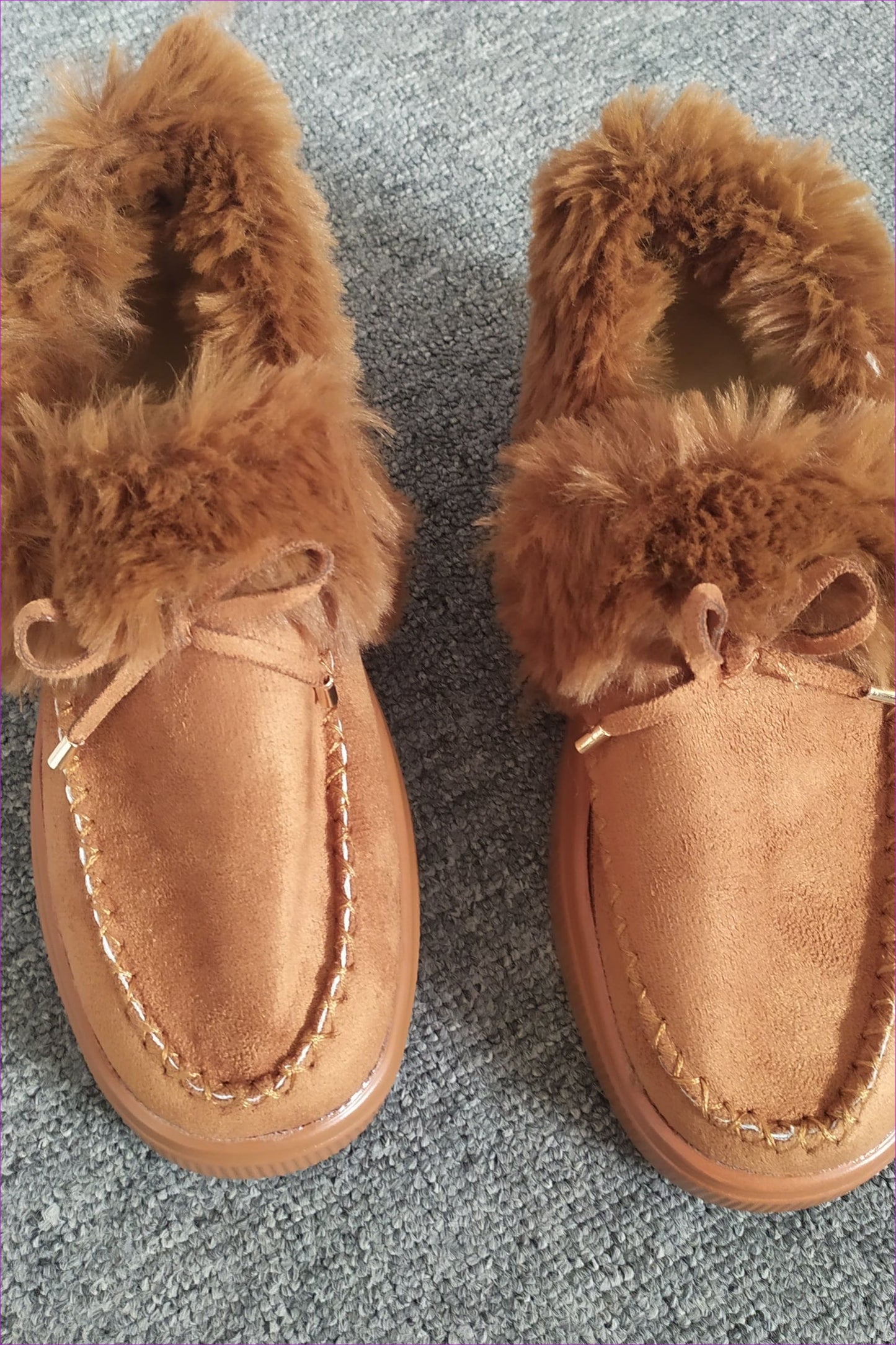 Winter Thick-soled Warm Fur Cotton Shoes Loafers F1565 - Furdela