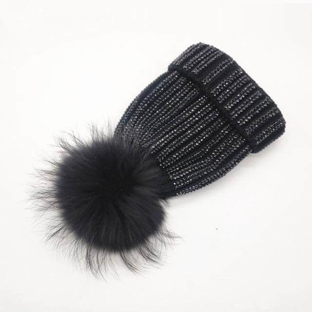 Winter Warm Fur Pom pom Knitted Hats - Furdela Wholesale