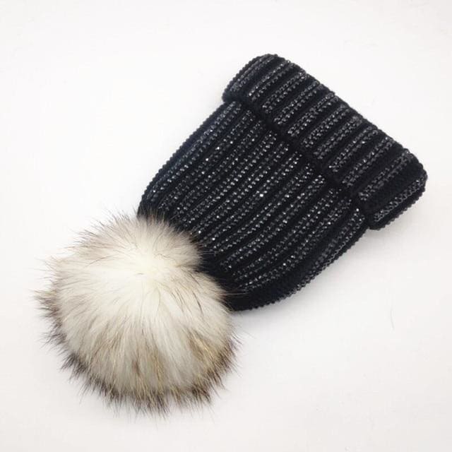 Winter Warm Fur Pom pom Knitted Hats - Furdela Wholesale