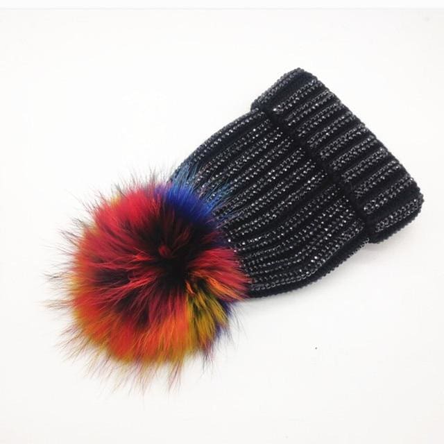 Winter Warm Fur Pom pom Knitted Hats - Furdela Wholesale