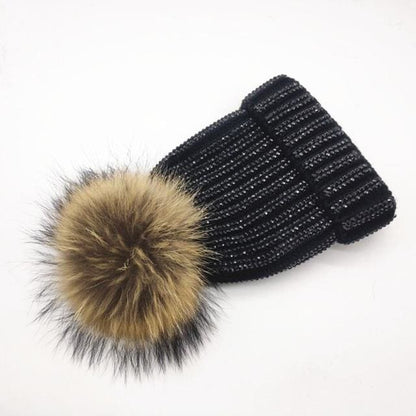 Winter Warm Fur Pom pom Knitted Hats - Furdela Wholesale