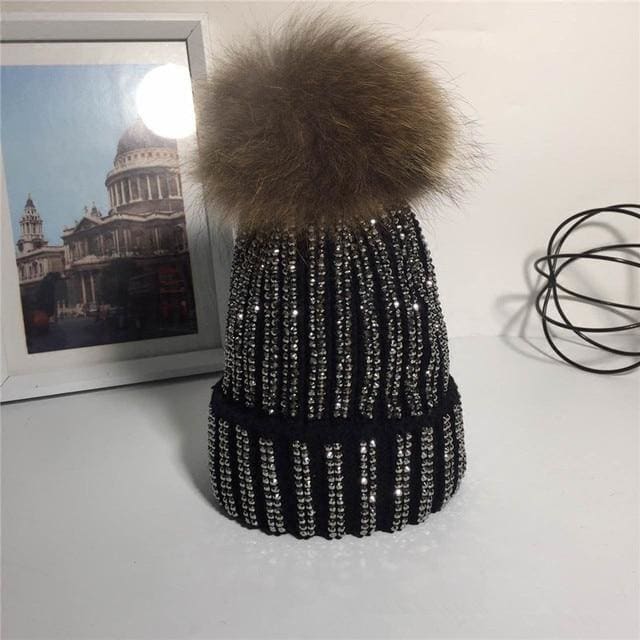 Winter Warm Fur Pom pom Knitted Hats - Furdela Wholesale