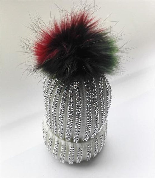 Winter Warm Fur Pom pom Knitted Hats - Furdela Wholesale