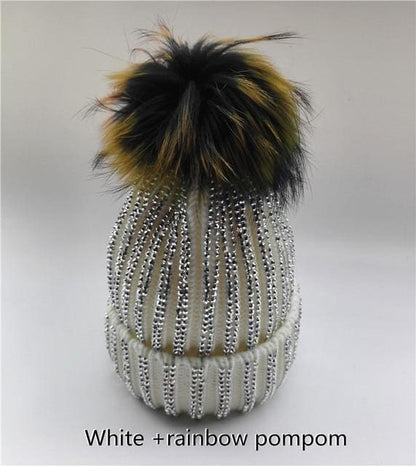 Winter Warm Fur Pom pom Knitted Hats - Furdela Wholesale