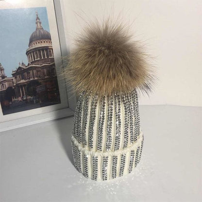 Winter Warm Fur Pom pom Knitted Hats - Furdela Wholesale