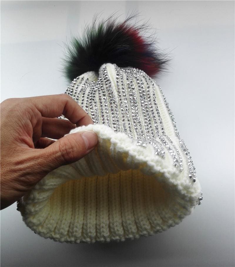 Winter Warm Fur Pom pom Knitted Hats - Furdela Wholesale